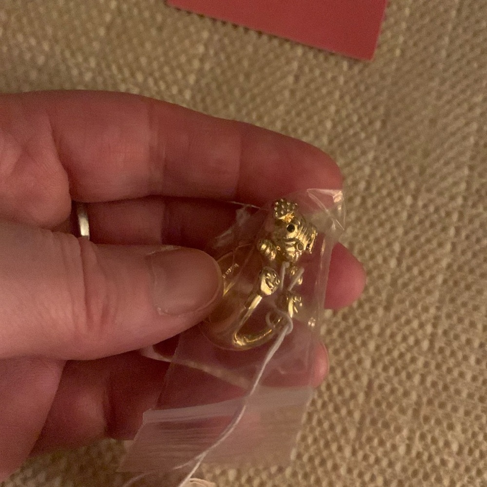 NWT Kate Spade Gold Crystal Puppy Wrap Ring Size 7 #7 NEW - Picture 6 of 15
